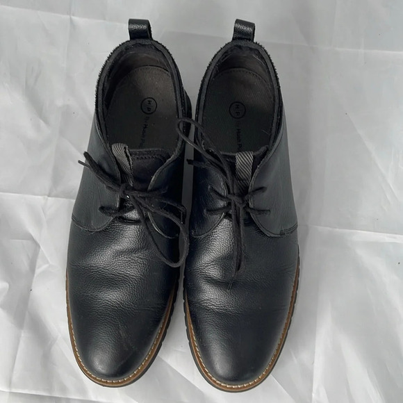 HUSH PUPPIES Mens Colby Black Pebble Grain Oxford Shoes Lace Up Classic Size 8 - Picture 8 of 12